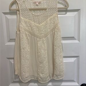 Skies Are Blue Cream Lace Blouse